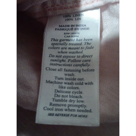 Faherty Shirt Men's Size XXL Pink 100% Linen Short Sleeve - Picture 3 of 7